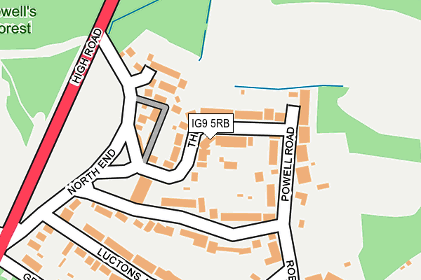 IG9 5RB map - OS OpenMap – Local (Ordnance Survey)