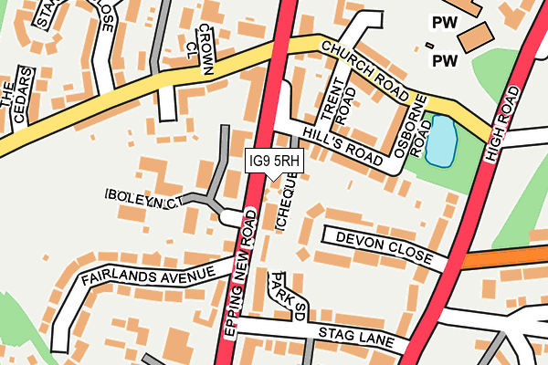 IG9 5RH map - OS OpenMap – Local (Ordnance Survey)