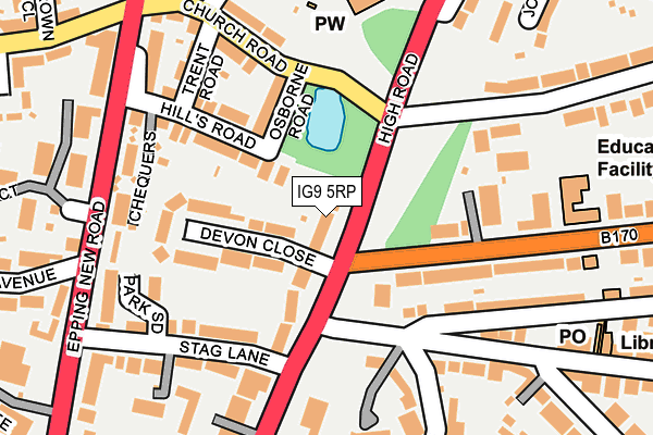 IG9 5RP map - OS OpenMap – Local (Ordnance Survey)