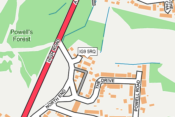 IG9 5RQ map - OS OpenMap – Local (Ordnance Survey)