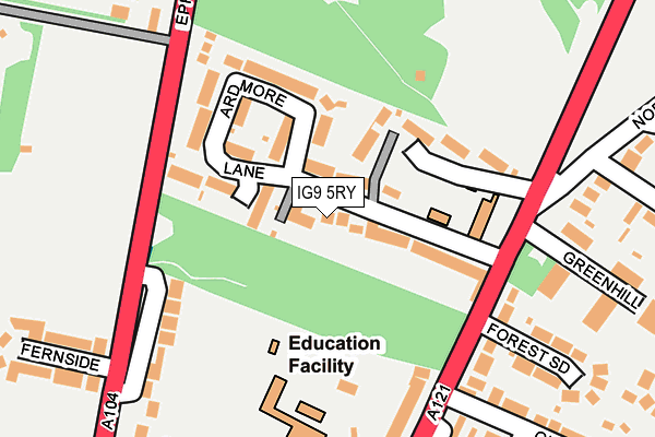 IG9 5RY map - OS OpenMap – Local (Ordnance Survey)