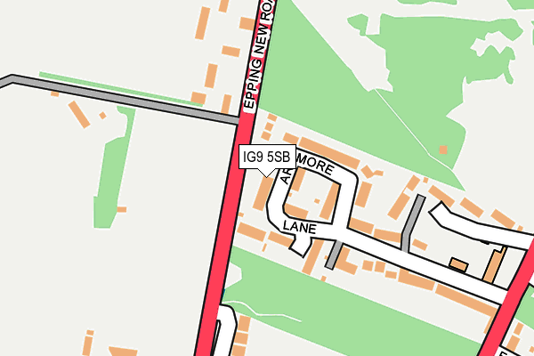 IG9 5SB map - OS OpenMap – Local (Ordnance Survey)
