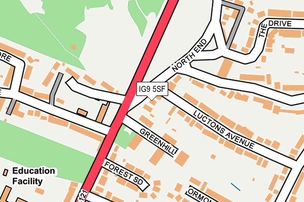 IG9 5SF map - OS OpenMap – Local (Ordnance Survey)