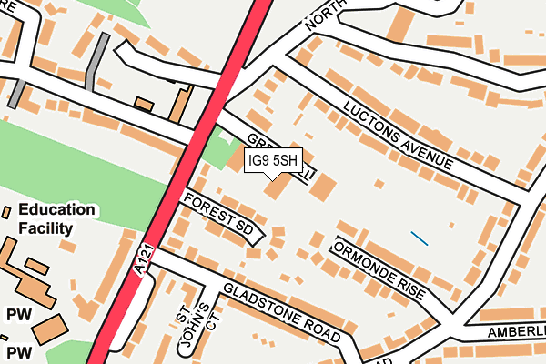 IG9 5SH map - OS OpenMap – Local (Ordnance Survey)