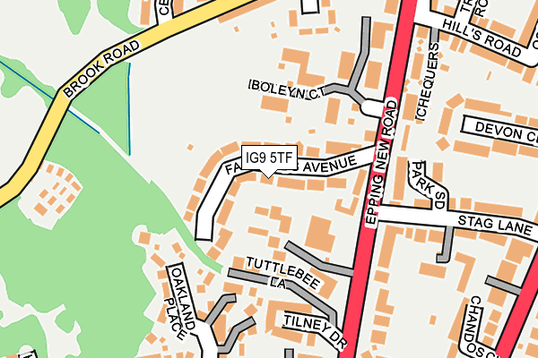 IG9 5TF map - OS OpenMap – Local (Ordnance Survey)