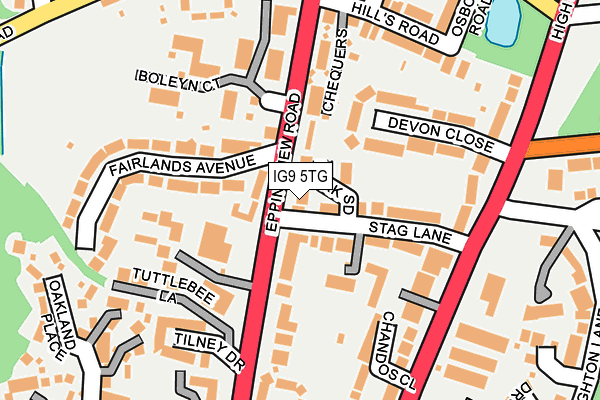 IG9 5TG map - OS OpenMap – Local (Ordnance Survey)