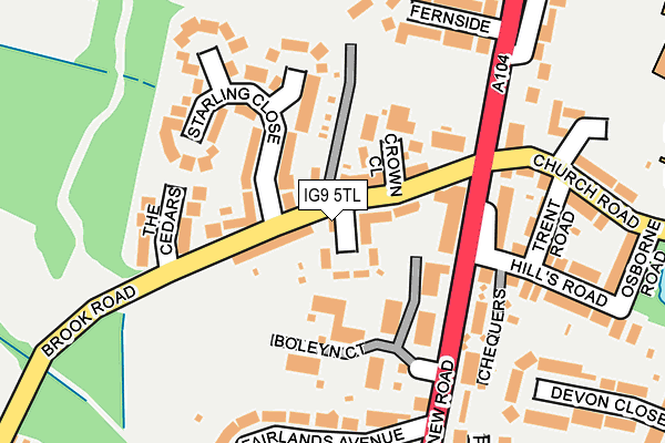 IG9 5TL map - OS OpenMap – Local (Ordnance Survey)