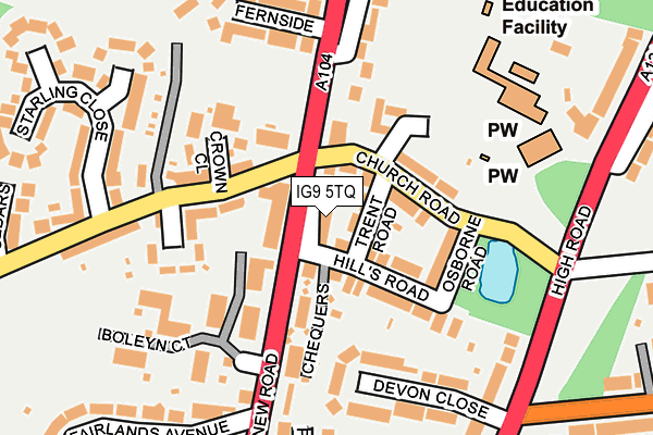 IG9 5TQ map - OS OpenMap – Local (Ordnance Survey)