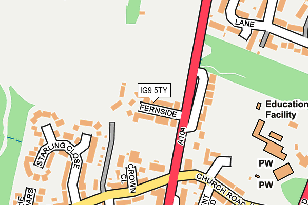 IG9 5TY map - OS OpenMap – Local (Ordnance Survey)