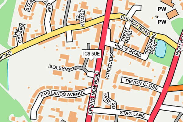 IG9 5UE map - OS OpenMap – Local (Ordnance Survey)