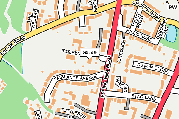 IG9 5UF map - OS OpenMap – Local (Ordnance Survey)