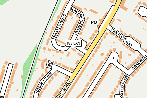 IG9 6AN map - OS OpenMap – Local (Ordnance Survey)