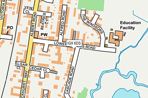 IG9 6DS map - OS OpenMap – Local (Ordnance Survey)