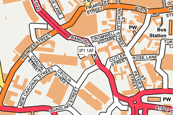 IP1 1AF map - OS OpenMap – Local (Ordnance Survey)