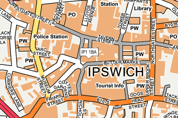 IP1 1BA map - OS OpenMap – Local (Ordnance Survey)