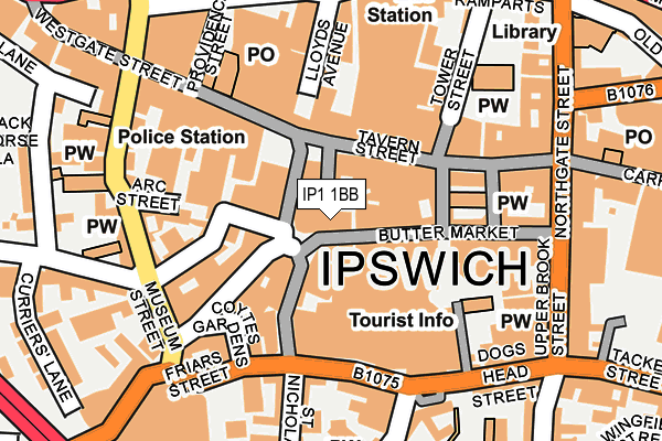 IP1 1BB map - OS OpenMap – Local (Ordnance Survey)