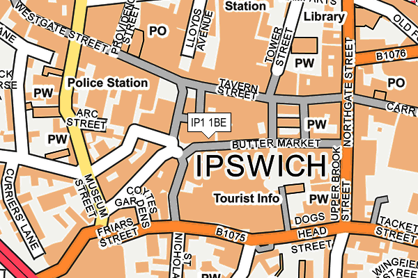 IP1 1BE map - OS OpenMap – Local (Ordnance Survey)