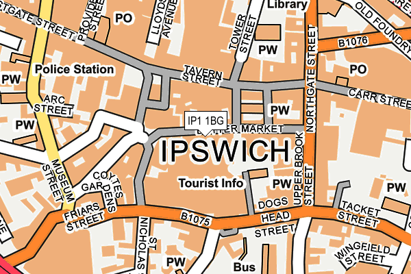 IP1 1BG map - OS OpenMap – Local (Ordnance Survey)