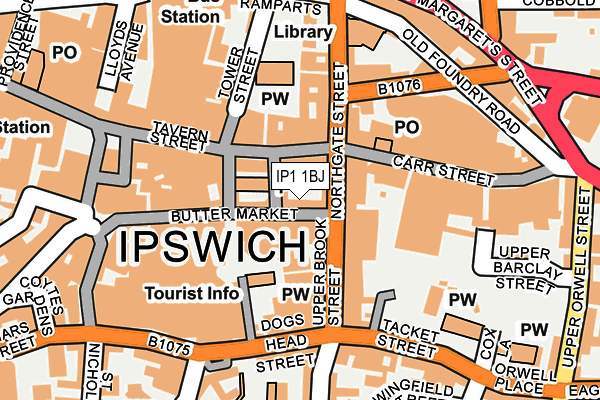 IP1 1BJ map - OS OpenMap – Local (Ordnance Survey)