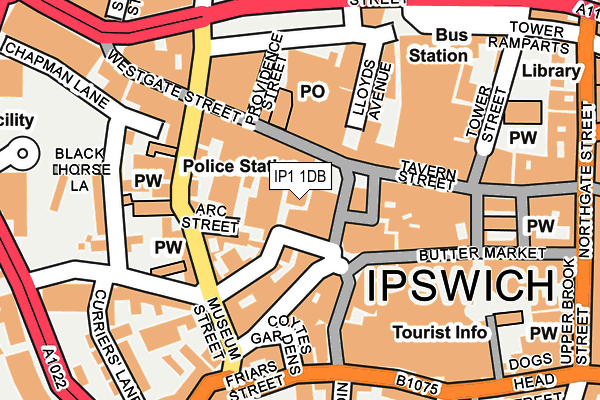 IP1 1DB map - OS OpenMap – Local (Ordnance Survey)