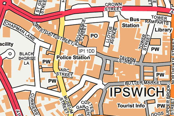 IP1 1DD map - OS OpenMap – Local (Ordnance Survey)