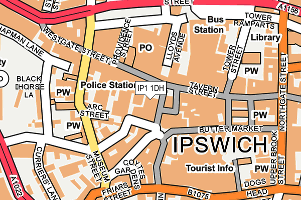 IP1 1DH map - OS OpenMap – Local (Ordnance Survey)