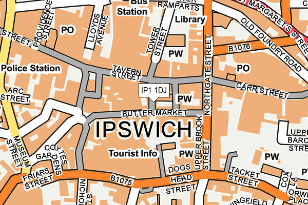 IP1 1DJ map - OS OpenMap – Local (Ordnance Survey)