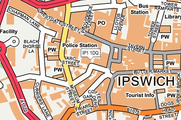 IP1 1DQ map - OS OpenMap – Local (Ordnance Survey)
