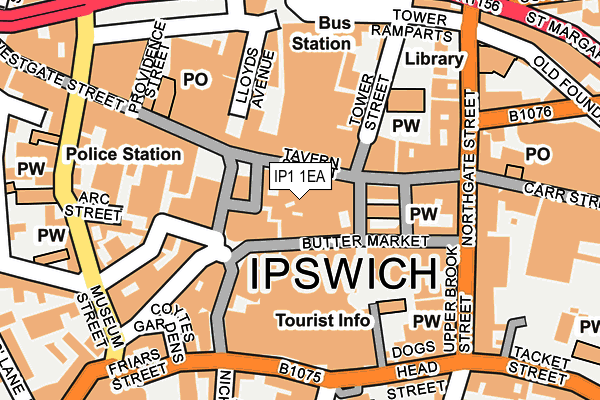 IP1 1EA map - OS OpenMap – Local (Ordnance Survey)