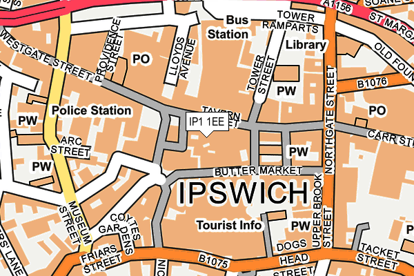 IP1 1EE map - OS OpenMap – Local (Ordnance Survey)