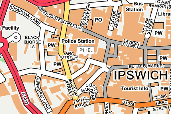 IP1 1EL map - OS OpenMap – Local (Ordnance Survey)