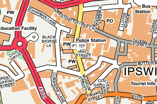 IP1 1EP map - OS OpenMap – Local (Ordnance Survey)
