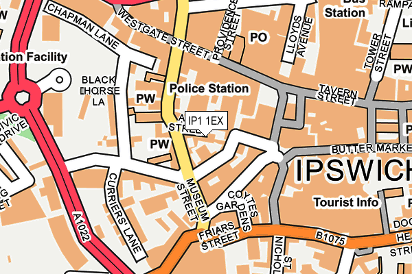 IP1 1EX map - OS OpenMap – Local (Ordnance Survey)