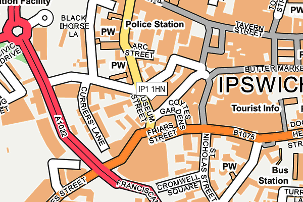 IP1 1HN map - OS OpenMap – Local (Ordnance Survey)