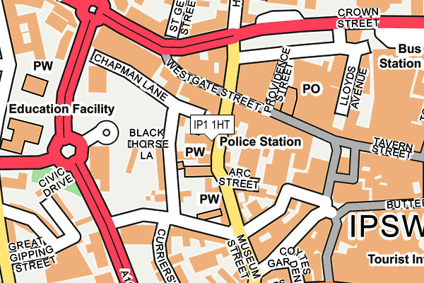 IP1 1HT map - OS OpenMap – Local (Ordnance Survey)