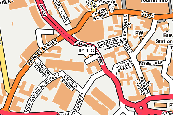 IP1 1LG map - OS OpenMap – Local (Ordnance Survey)