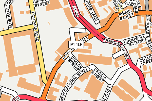 IP1 1LP map - OS OpenMap – Local (Ordnance Survey)