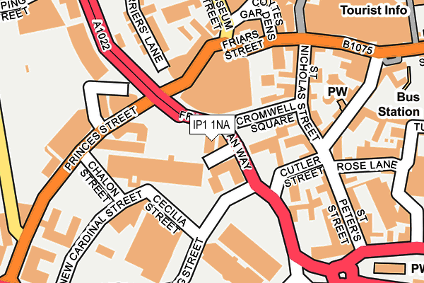 IP1 1NA map - OS OpenMap – Local (Ordnance Survey)