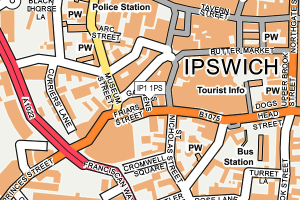 IP1 1PS map - OS OpenMap – Local (Ordnance Survey)