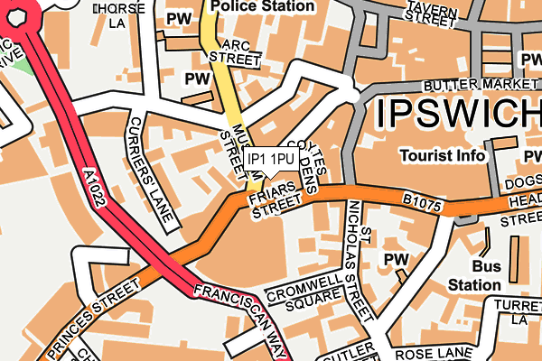 IP1 1PU map - OS OpenMap – Local (Ordnance Survey)