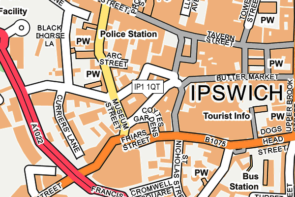 IP1 1QT map - OS OpenMap – Local (Ordnance Survey)