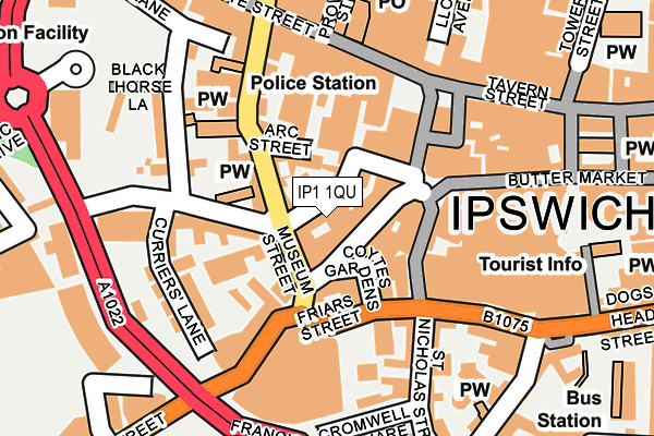 IP1 1QU map - OS OpenMap – Local (Ordnance Survey)