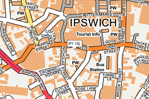 IP1 1SL map - OS OpenMap – Local (Ordnance Survey)