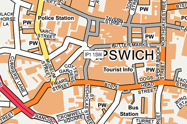IP1 1SW map - OS OpenMap – Local (Ordnance Survey)