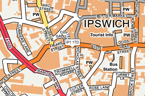 IP1 1TD map - OS OpenMap – Local (Ordnance Survey)