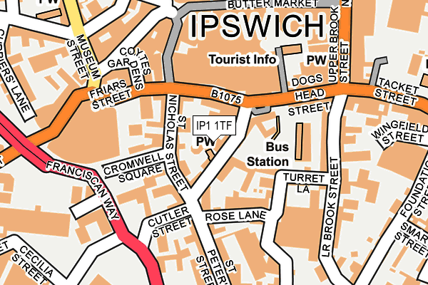 IP1 1TF map - OS OpenMap – Local (Ordnance Survey)
