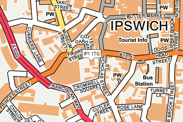 IP1 1TG map - OS OpenMap – Local (Ordnance Survey)