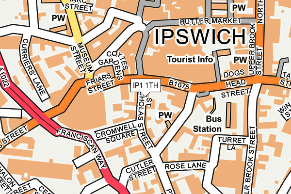 IP1 1TH map - OS OpenMap – Local (Ordnance Survey)