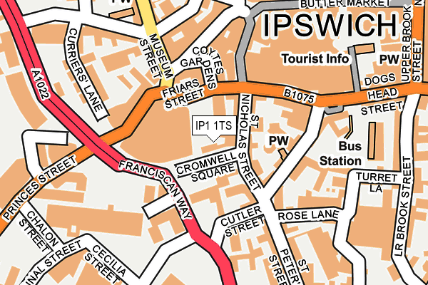IP1 1TS map - OS OpenMap – Local (Ordnance Survey)
