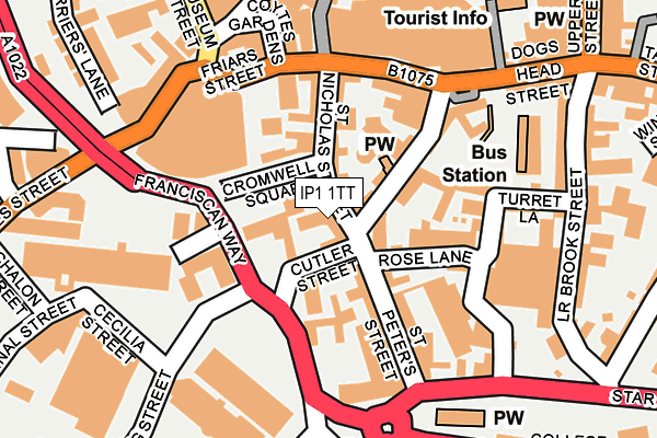 IP1 1TT map - OS OpenMap – Local (Ordnance Survey)
